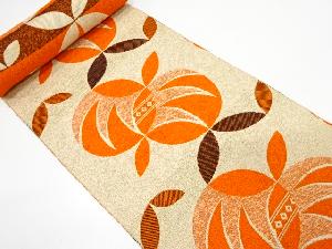 アンティーク　七宝に抽象模様織り出し八寸帯地反物